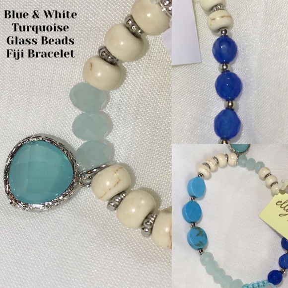 3-$15 Elly Fiji Turquoise Beaded Artisan Charm Bracelet - Picture 4 of 5